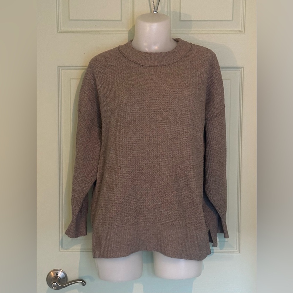 Aerie Brown Crew Neck Sweater